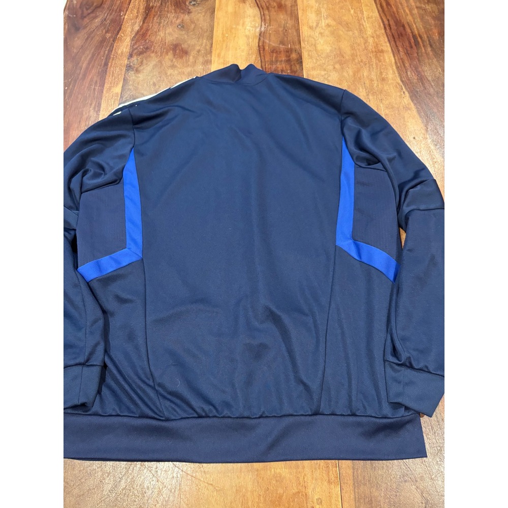 ADIDAS track jacket mens XL navy blue climalite full zip mock neck DT5272